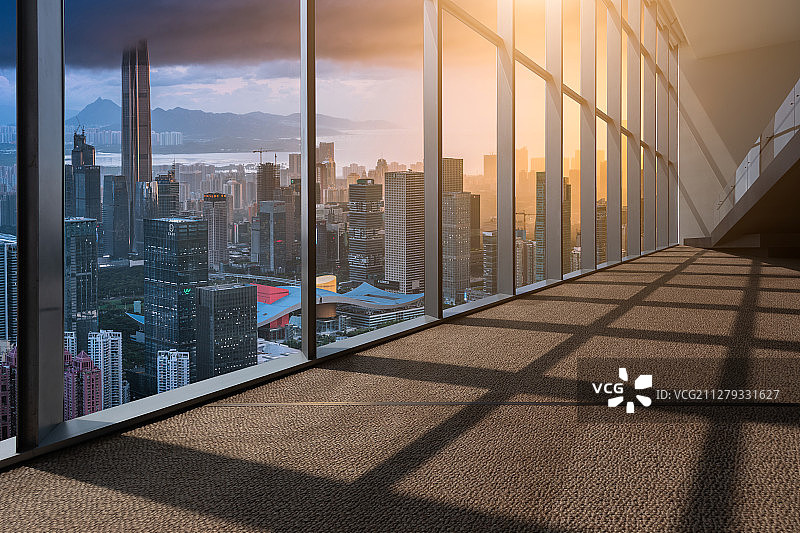 落地窗素材城市风光背景图光影效果日落夕阳图片素材