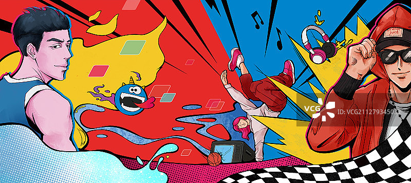 篮球街舞battle鼠标垫运动系主kv背景图片素材