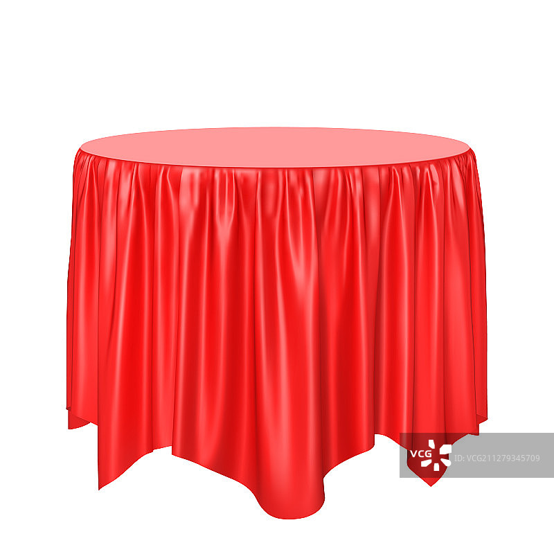 白色背景上的圆形台座上的布料图片素材