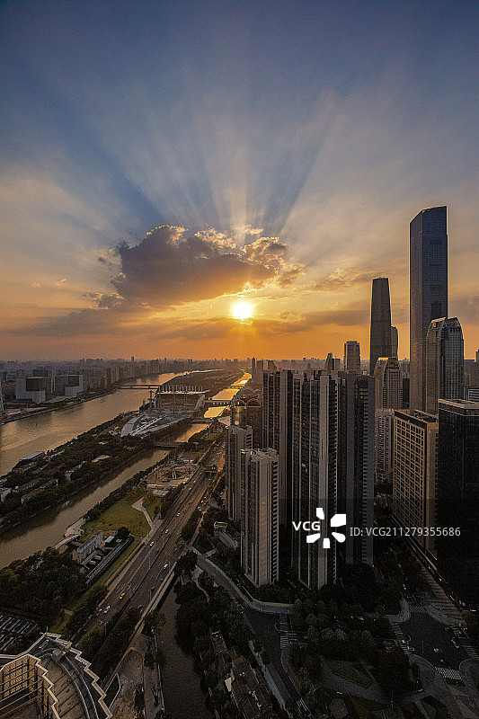 日落珠江图片素材