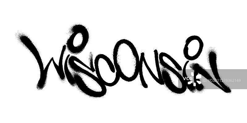 威斯康星涂鸦字体喷绘图片素材