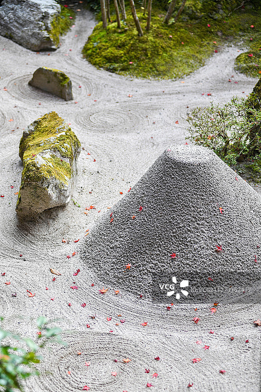 日本京都宝泉院庭院小景图片素材