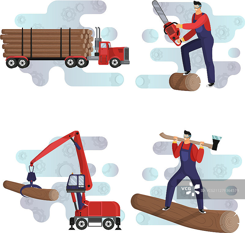 木材装载和运输图片素材