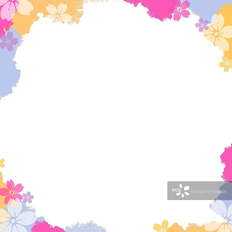 樱花背景框 海报 文字框图片素材