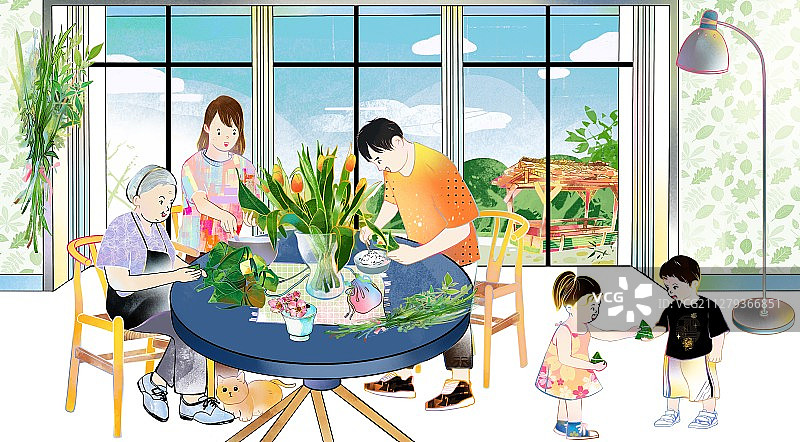 端午节系列  家庭场景 传统佳节 团圆图片素材