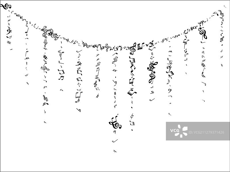 黑色飞行音符项链图片素材