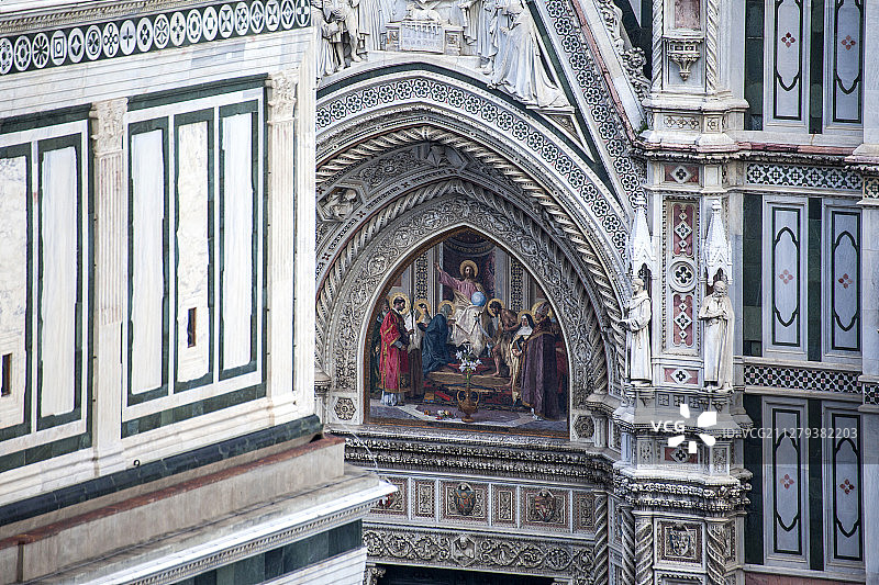 意大利 翡冷翠 佛罗伦萨 圣母百花大教堂  特写细节图片素材