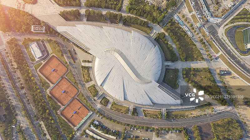 航拍南沙体育馆图片素材