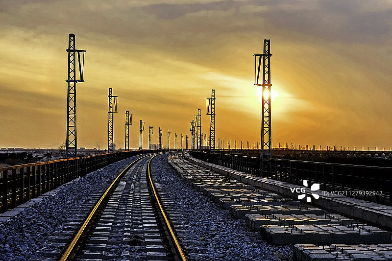 铁轨铺设图片素材