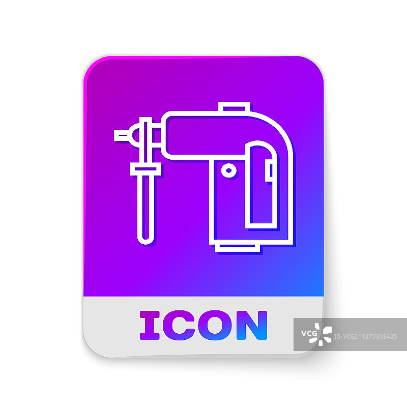 白色线条电动旋转锤钻机图片素材