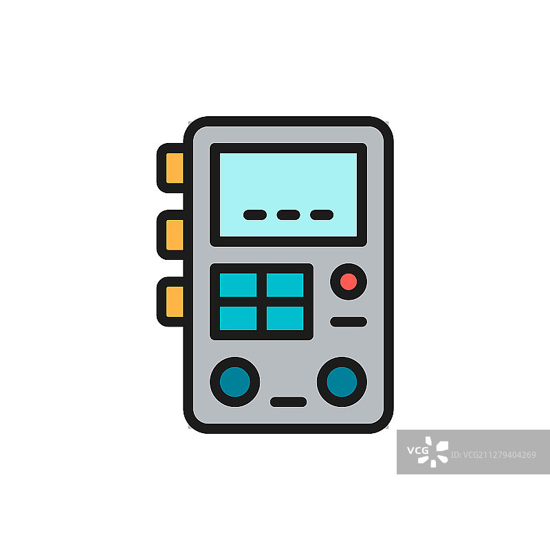 纹身工作室电源设备扁平风格图片素材