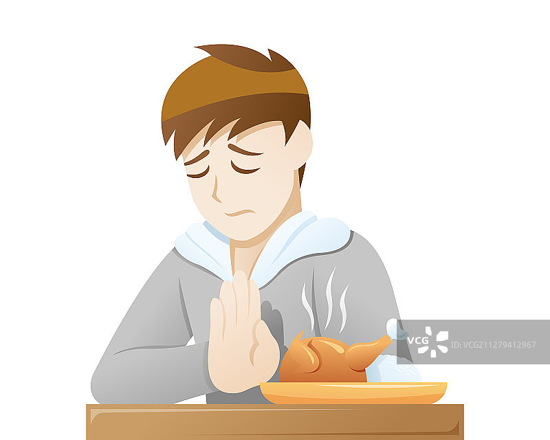 抑郁症症状：食欲不振图片素材