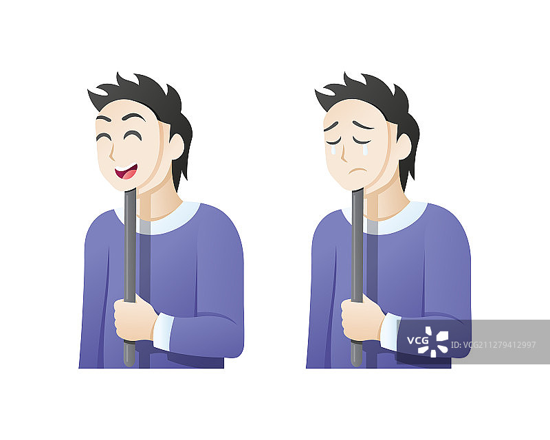 戴着表情面具的男人图片素材