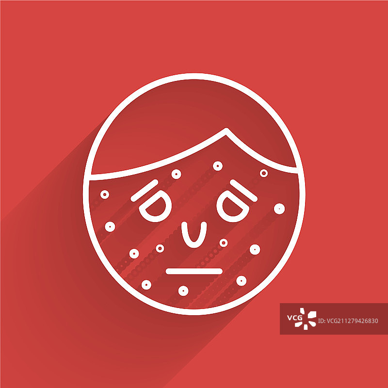 白色线条：面部牛皮癣或湿疹图标图片素材