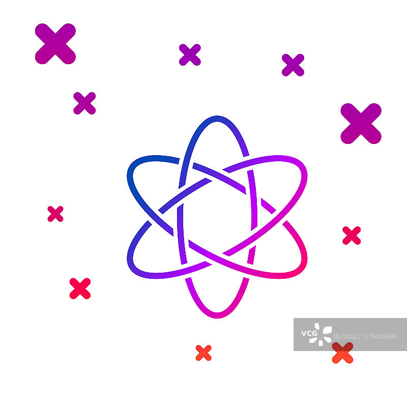 白色背景上的彩色原子图标图片素材