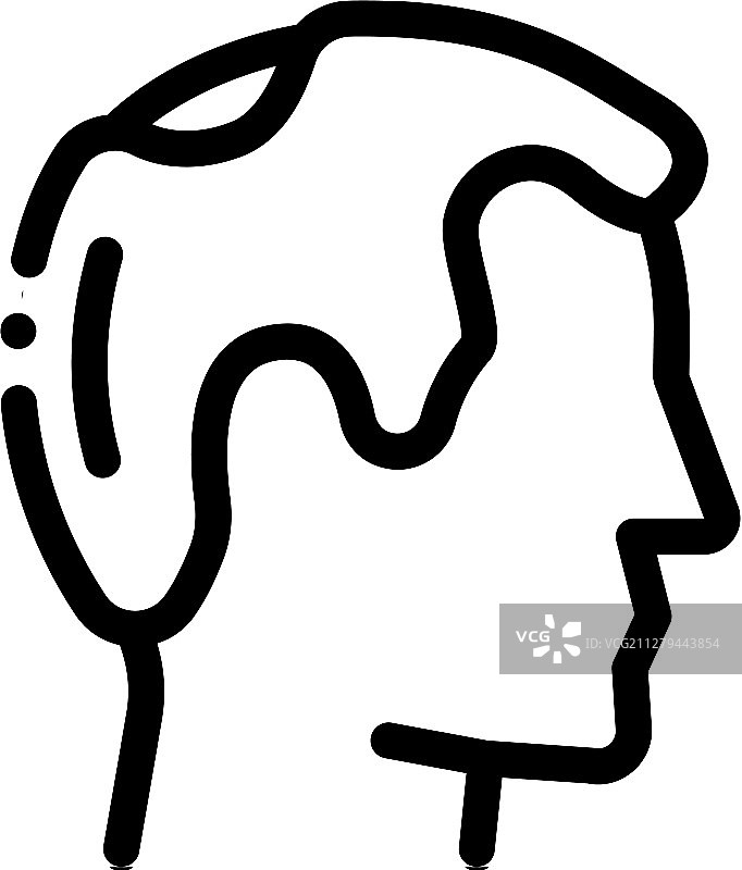 发量减少的男人侧面轮廓图标图片素材