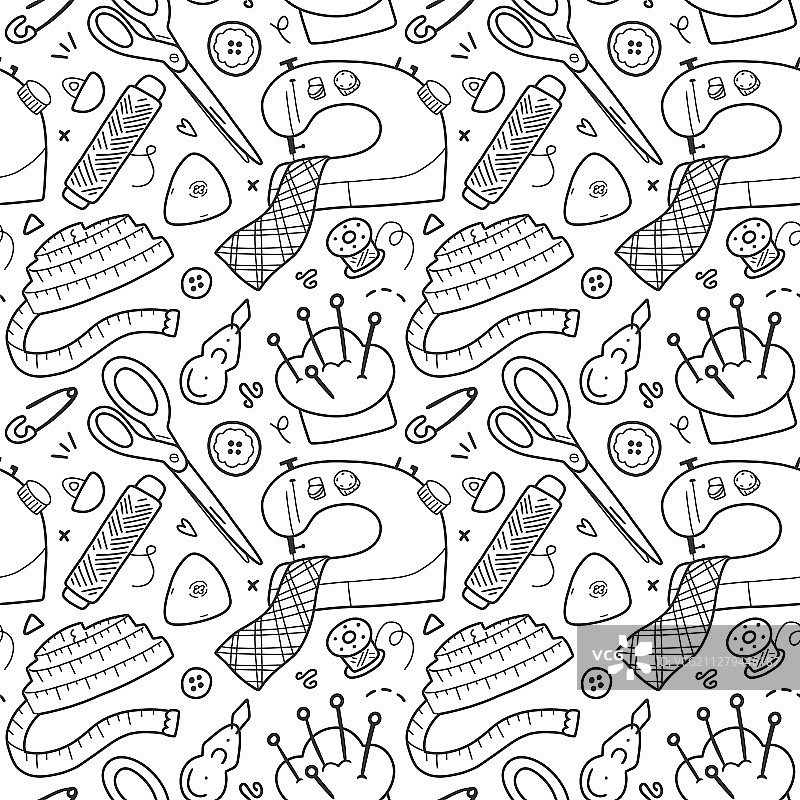 缝纫和裁剪工具配件图片素材