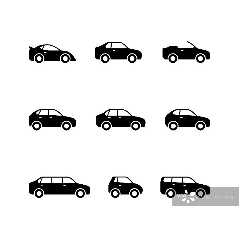 汽车字形图标合集图片素材