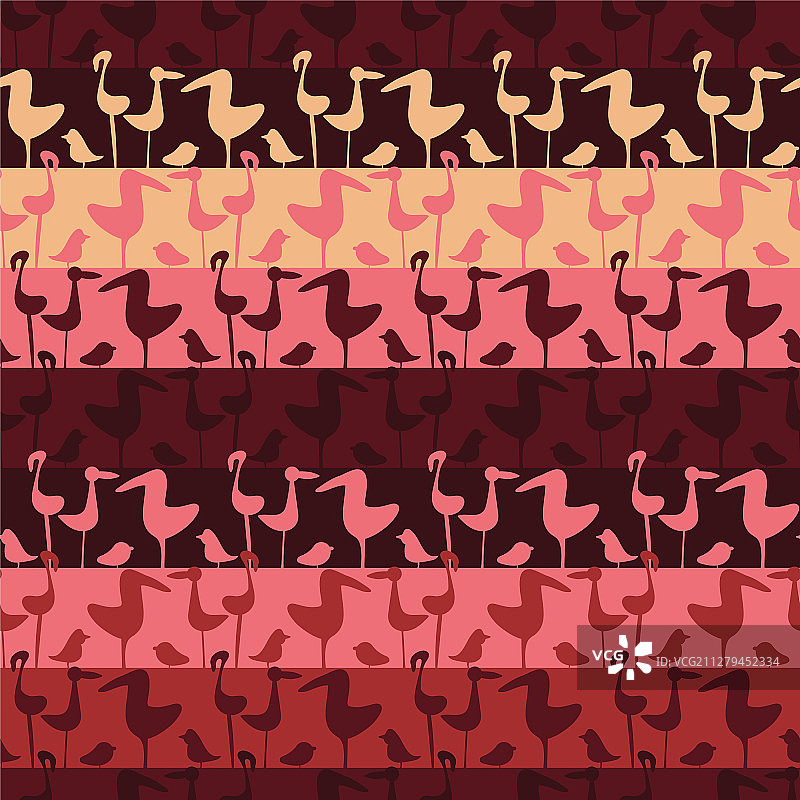 条纹图案与粉色小鸟图片素材