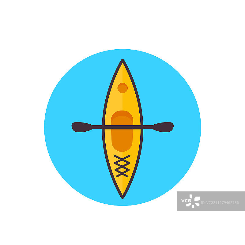 皮划艇俯视图标扁平风格图片素材