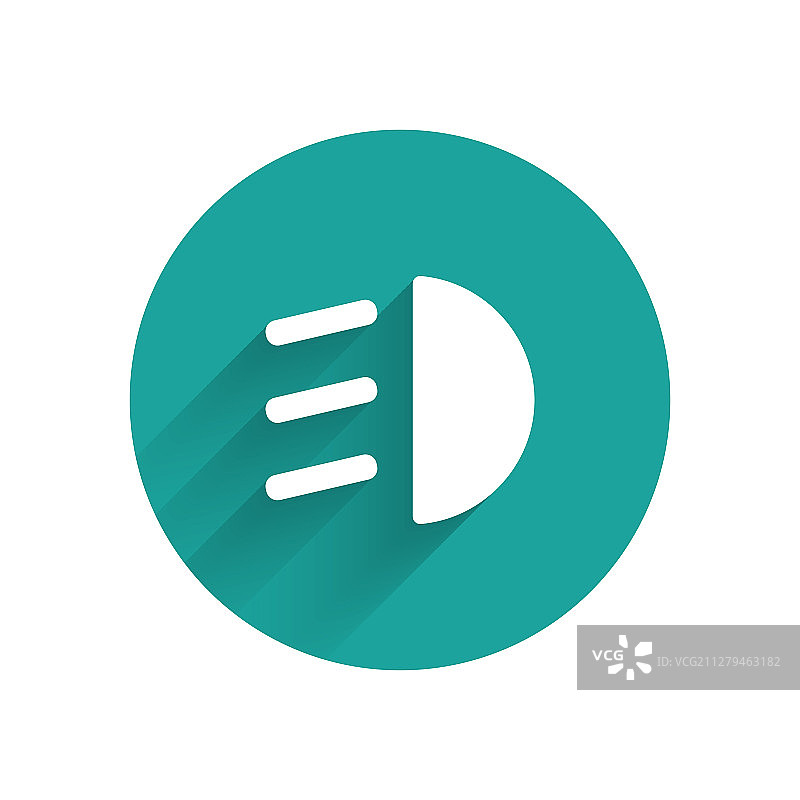 带长阴影的白色远光灯图标图片素材