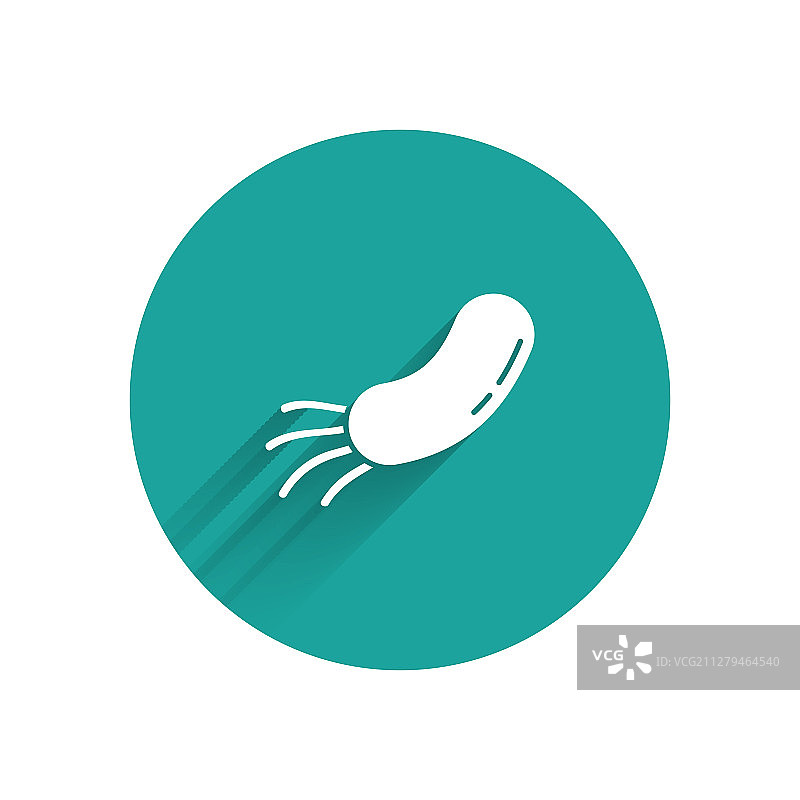 白色细菌图标，长阴影图片素材