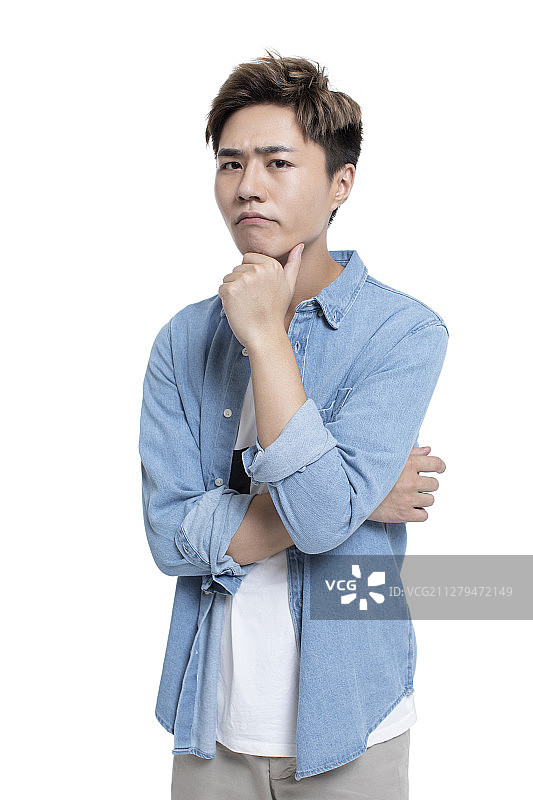 年轻男士思考图片素材