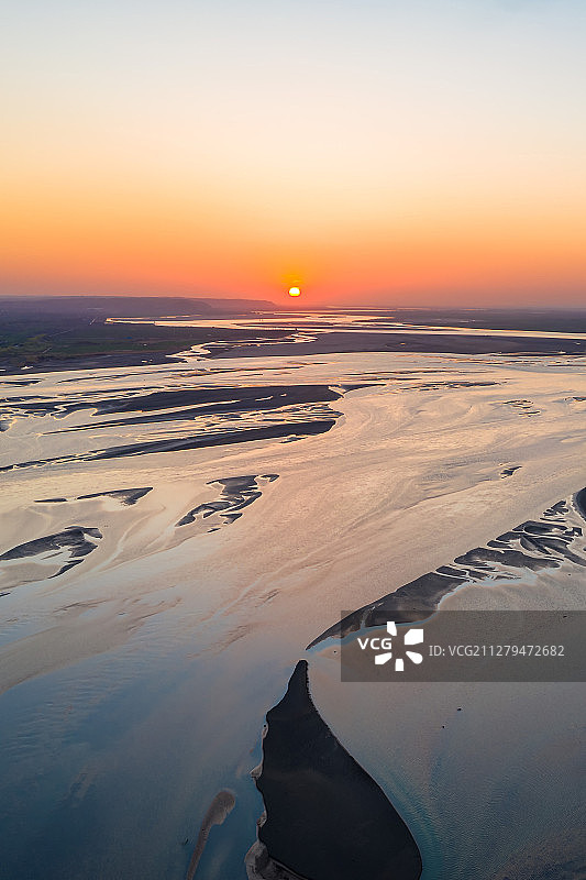 郑州黄河日落风光图片素材