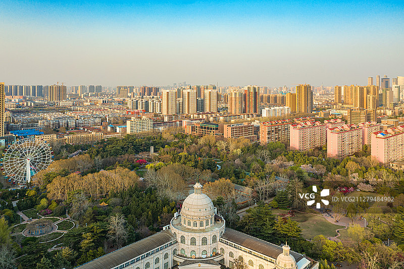 航拍郑州碧沙岗公园图片素材