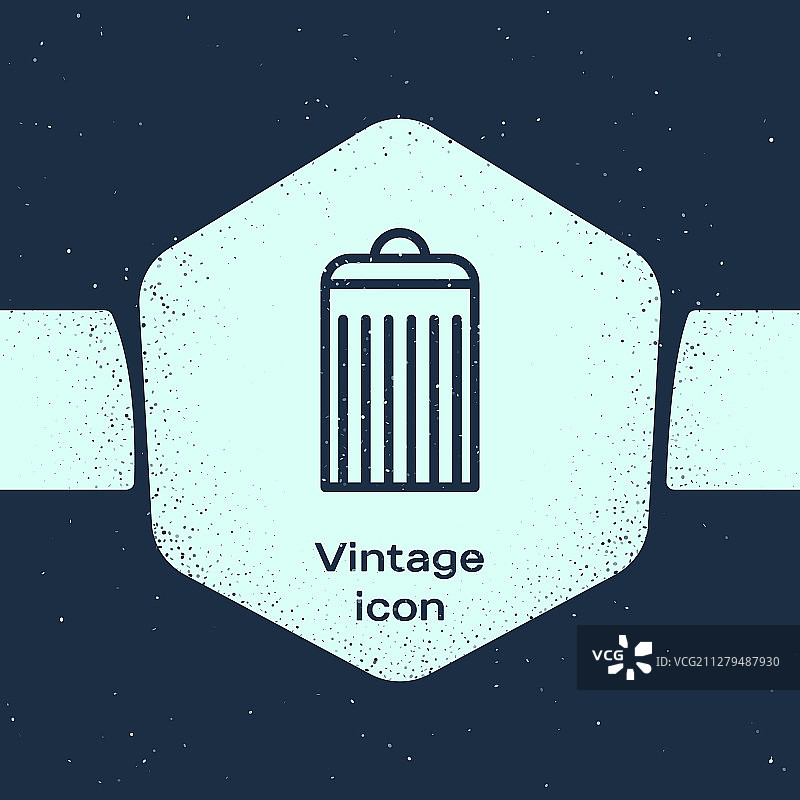 蓝色背景上的垃圾桶图标图片素材