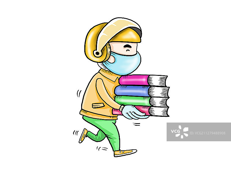 送书的外卖员图片素材