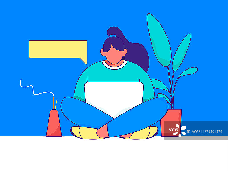 认真工作的女孩图片素材