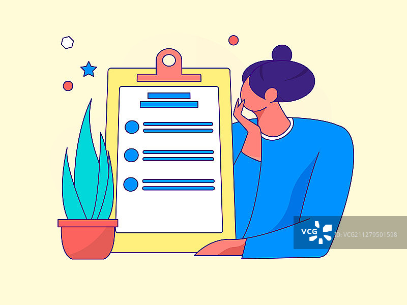 邀请问卷调查的女性图片素材