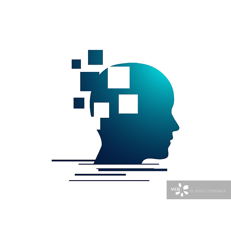 机器学习Logo设计：大脑AI技术图片素材