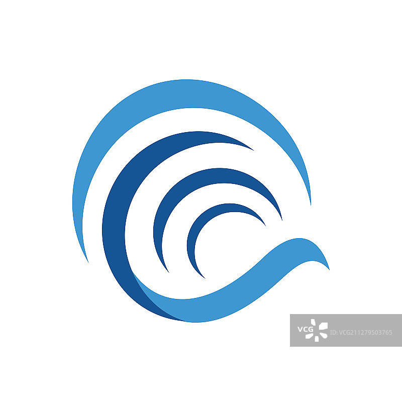现代圆形水波标志设计符号图片素材