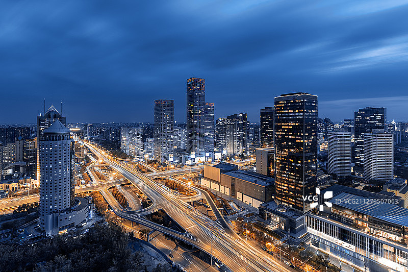 国贸桥夜景图片素材