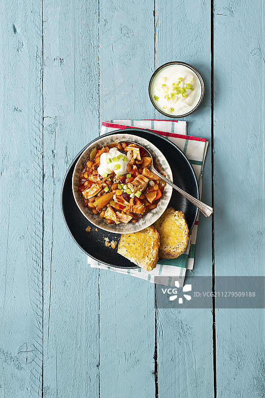 快手鸡肉杂豆晚餐图片素材