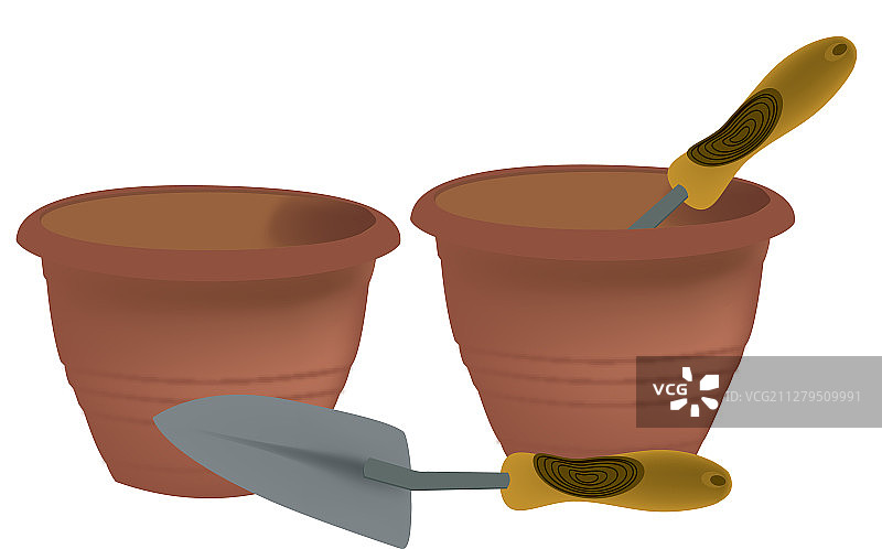 用于园艺的一系列赤陶盆图片素材