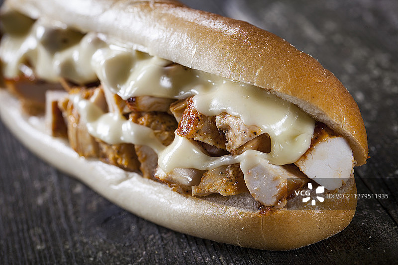 蛋黄酱鸡肉三明治图片素材