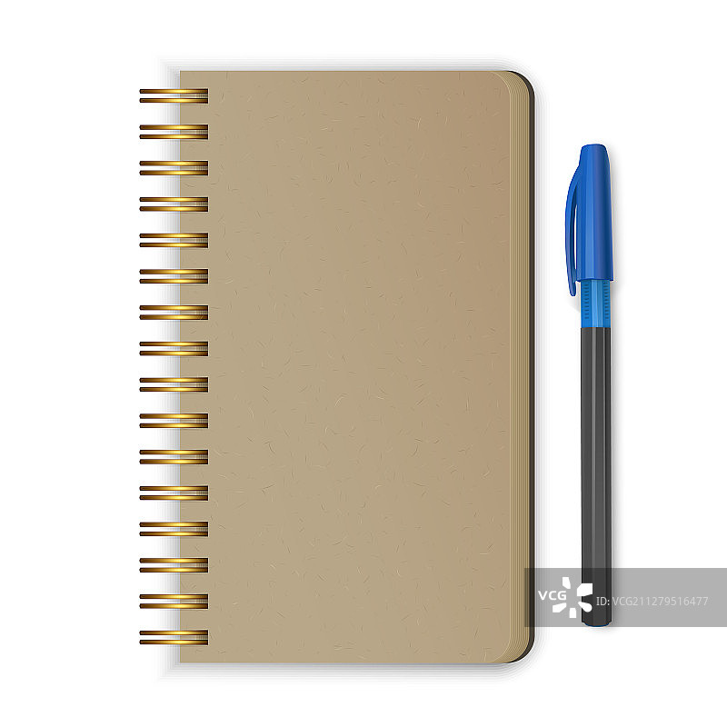 逼真的螺旋记事本空白样机设计图片素材