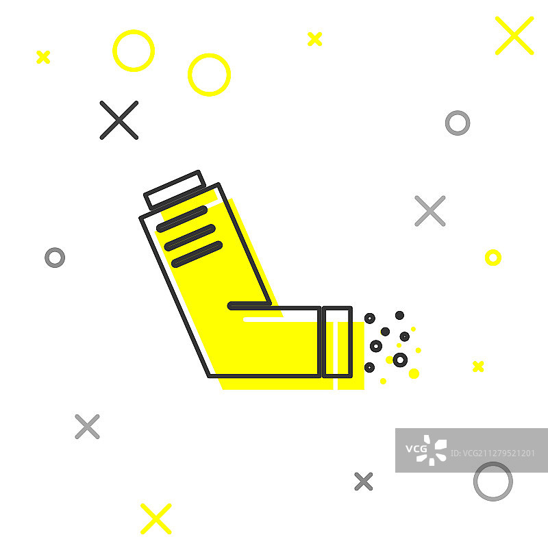 白色背景上的灰色线条吸入器图标图片素材