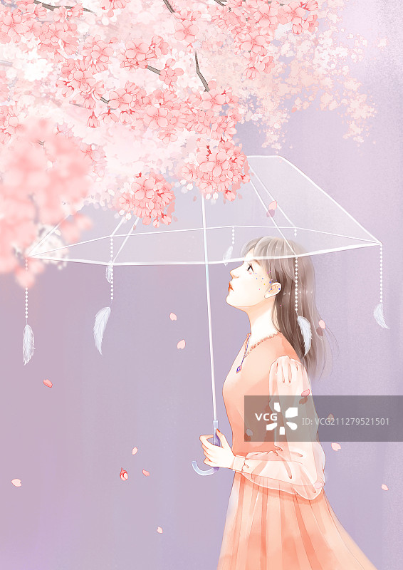 樱花树下图片素材