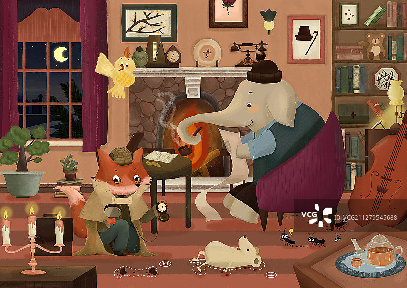 象洛克和狐生的侦探世界图片素材