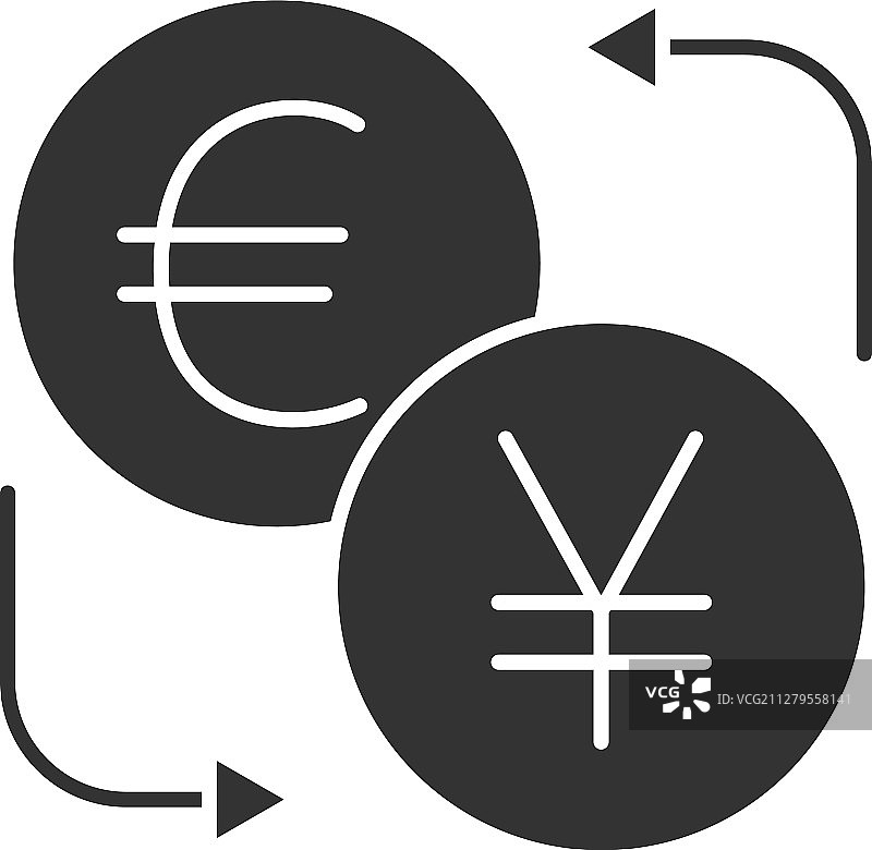 欧元和日元货币兑换符号图标图片素材