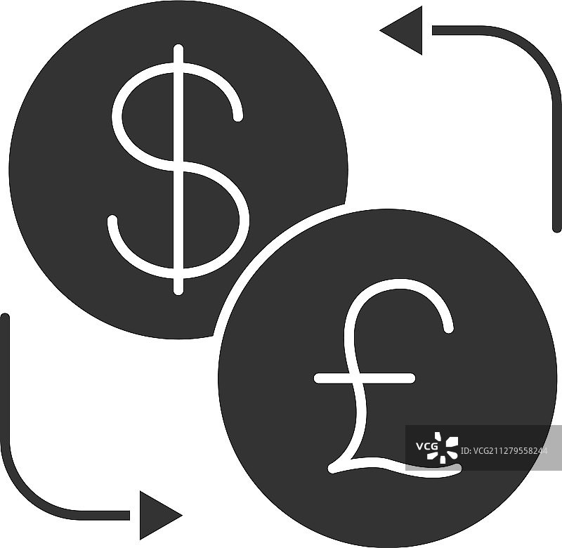 美元和英镑货币兑换标志图片素材