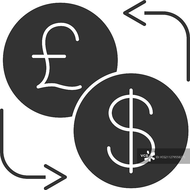 美元和英镑货币兑换标志图片素材