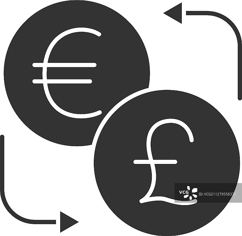 欧元和英镑货币兑换标志图片素材