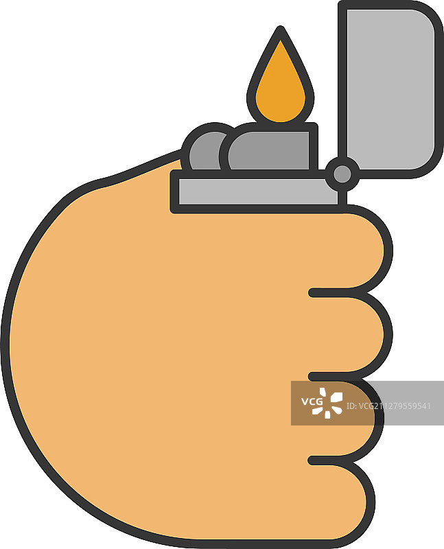 手持打火机彩色图标图片素材