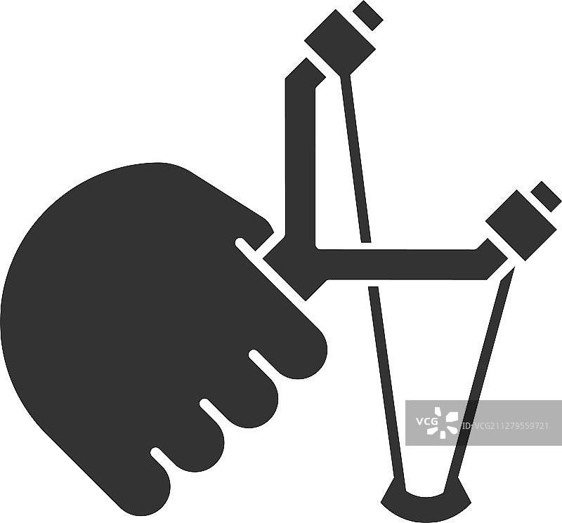 手持弹弓字形图标图片素材