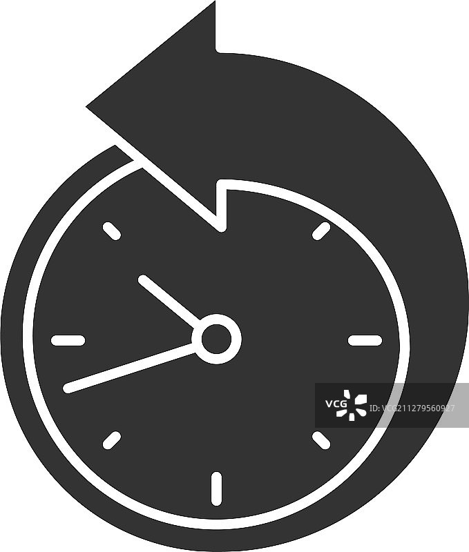 时钟周围的后退箭头标志图片素材